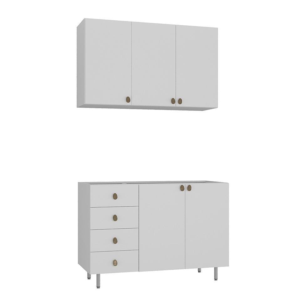 Cozinha Compacta Maranello 100% MDF 5 PT 4 GV Branco - 4