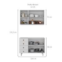 Cozinha Compacta Maranello 100% MDF 5 PT 4 GV Branco - 3