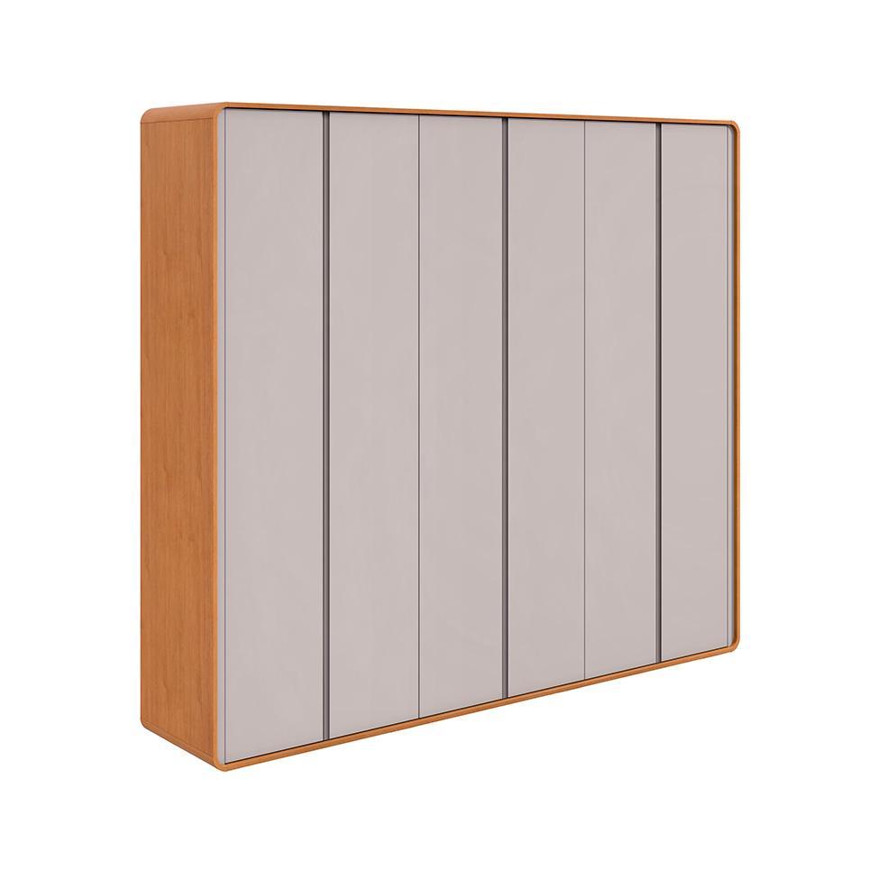 Guarda-Roupa Casal Loop 100% MDF 6 PT 6 GV Amêndoa e Off White - 1