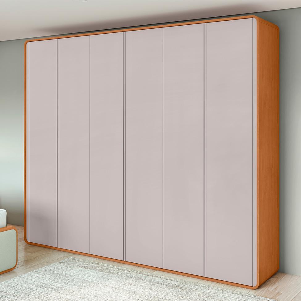 Guarda-Roupa Casal Loop 100% MDF 6 PT 6 GV Amêndoa e Off White - 4