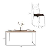 Conjunto de Mesa Retangular com Tampo de MDP Amadeirado e 6 Cadeiras Adriana Revestimento Sintético Imbuia e Branco - 3