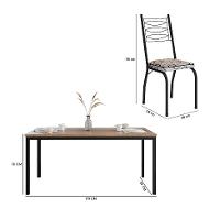 Conjunto de Mesa Retangular com Tampo de MDP Amadeirado e 6 Cadeiras Adriana Revestimento Sintético Cedro e Preto - 3