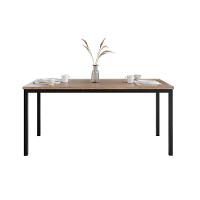 Conjunto de Mesa Retangular com Tampo de MDP Amadeirado e 6 Cadeiras Adriana Revestimento Sintético Cedro e Preto