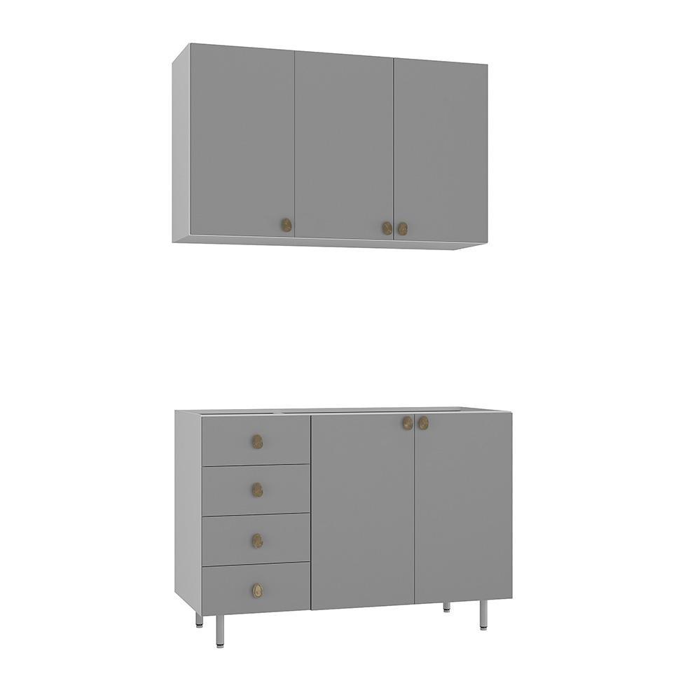 Cozinha Compacta Maranello 100% MDF 5 PT 4 GV Cinza - 5