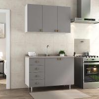 Cozinha Compacta Maranello 100% MDF 5 PT 4 GV Cinza - 1