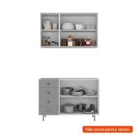 Cozinha Compacta Maranello 100% MDF 5 PT 4 GV Cinza - 2