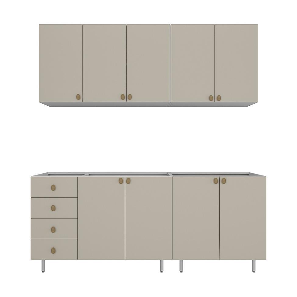 Cozinha Compacta Maranello 100% MDF 9 PT 4 GV Bege - 4