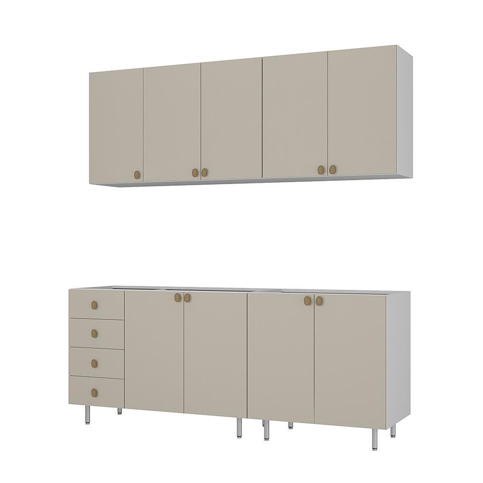 Cozinha Compacta Maranello 100% MDF 9 PT 4 GV Bege - 5