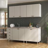 Cozinha Compacta Maranello 100% MDF 9 PT 4 GV Bege - 1