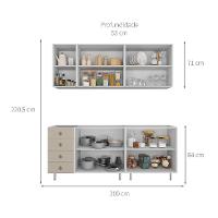 Cozinha Compacta Maranello 100% MDF 9 PT 4 GV Bege - 3