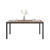 Conjunto de Mesa Retangular com Tampo de MDP Amadeirado e 6 Cadeiras Adriana Revestimento Sintético Platina e Preto