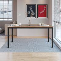 Conjunto de Mesa Retangular com Tampo de MDP Amadeirado e 6 Cadeiras Adriana Revestimento Sintético Platina e Preto - 5