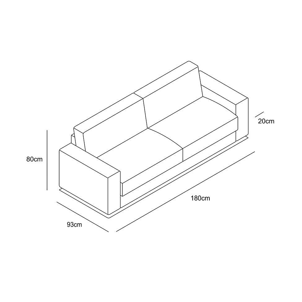 Sofá 3 Lugares Luigi Linho Azul 180 cm - 6