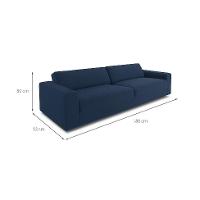 Sofá 3 Lugares Luigi Linho Azul 180 cm - 3