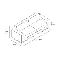 Sofá 3 Lugares Luigi Linho Azul 180 cm - 6