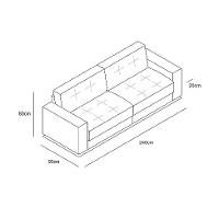 Sofá 3 Lugares Lucca Linho Cinza 240 cm - 3