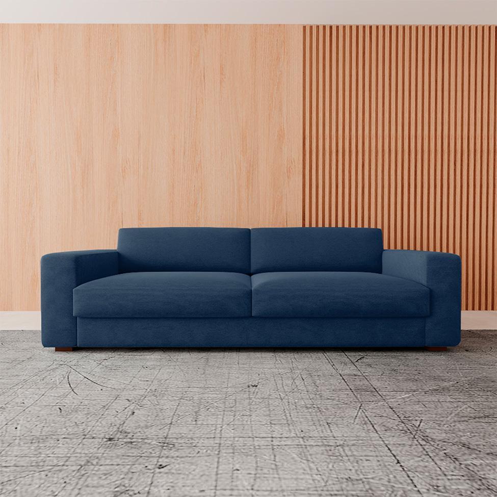 Sofá 3 Lugares Luigi Linho Azul 210 cm - 2