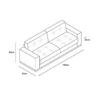 Sofá 3 Lugares Lucca Linho Cinza 180 cm - 3