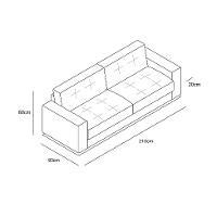 Sofá 3 Lugares Lucca Linho Cinza 210 cm - 3