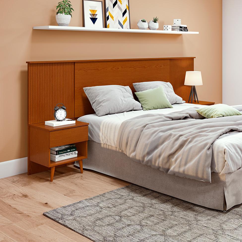 Cabeceira Queen com 2 Mesas de Apoio Like 2 GV Frassino - 1