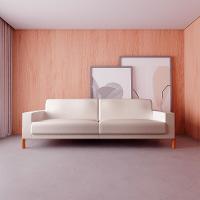 Sofá 3 Lugares Laura Linho Bege 240 cm - 2