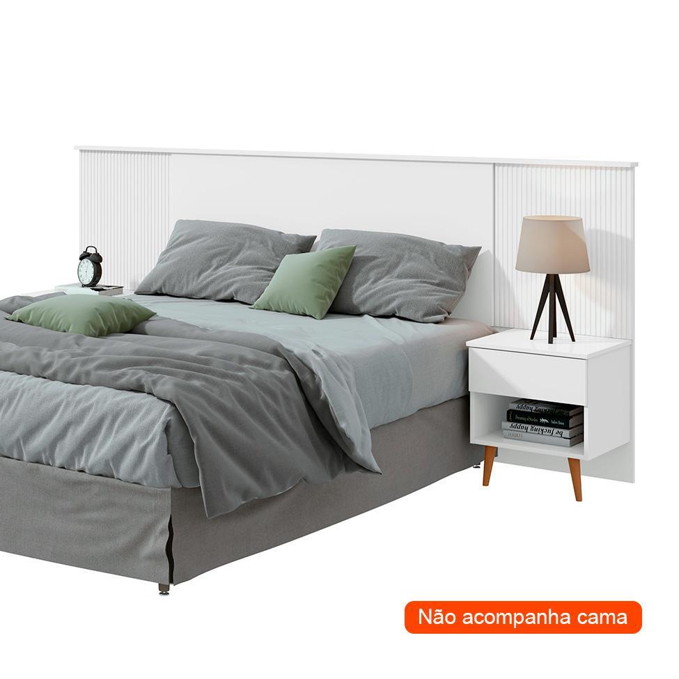 Cabeceira Queen com 2 Mesas de Apoio Like 2 GV Branca - 2