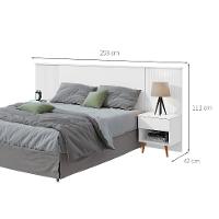 Cabeceira Queen com 2 Mesas de Apoio Like 2 GV Branca - 3