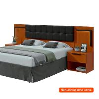 Cabeceira Queen com 2 Mesas de Apoio Calitan 2 GV Revestimento Sintético Preto e Frassino - 2