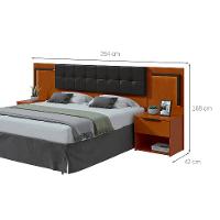 Cabeceira Queen com 2 Mesas de Apoio Calitan 2 GV Revestimento Sintético Preto e Frassino - 3