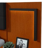 Cabeceira Queen com 2 Mesas de Apoio Calitan 2 GV Revestimento Sintético Preto e Frassino - 6