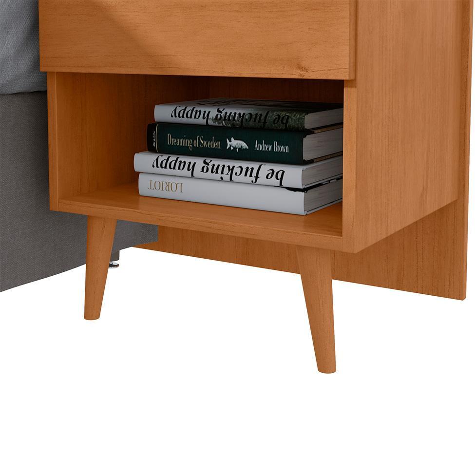 Cabeceira Queen com 2 Mesas de Apoio Like 2 GV Amêndoa - 6