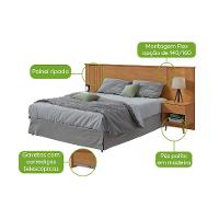 Cabeceira Queen com 2 Mesas de Apoio Like 2 GV Amêndoa
