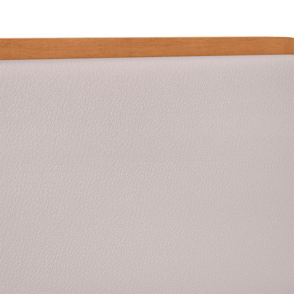 Cama Casal Loop Revestimento Sintético Bege e Amêndoa - 6