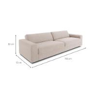 Sofá 4 Lugares Luigi Linho Bege 260 cm - 3