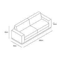 Sofá 4 Lugares Luigi Linho Cinza 260 cm - 6
