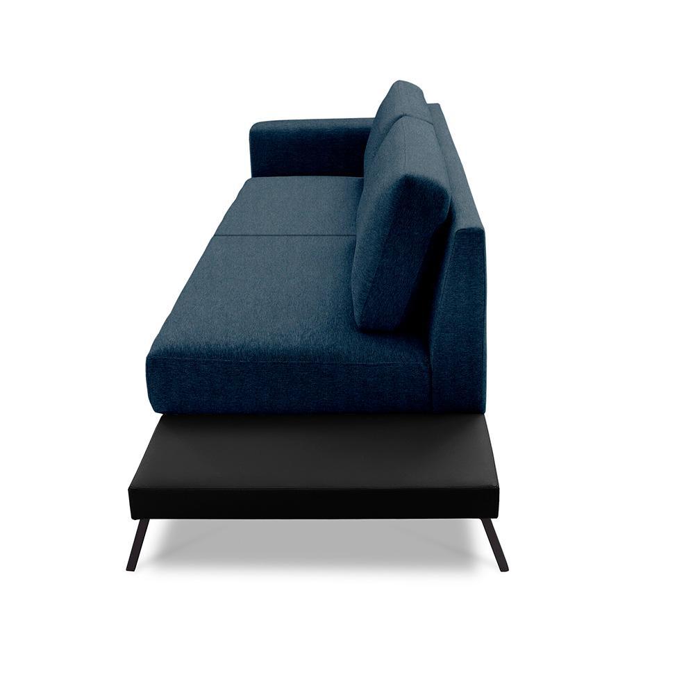 Sofá 4 Lugares Matteo com Mesa de Apoio Direita Linho Azul 260 cm - 6