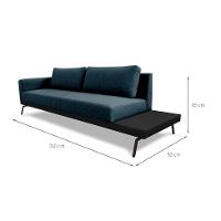 Sofá 4 Lugares Matteo com Mesa de Apoio Direita Linho Azul 260 cm - 3