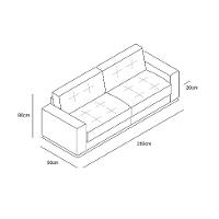 Sofá 4 Lugares Lucca Linho Bege 260 cm - 3