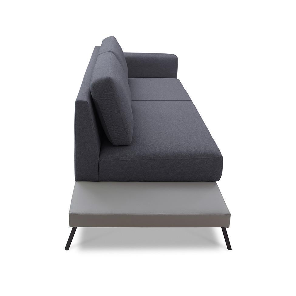 Sofá 4 Lugares Matteo com Mesa de Apoio Esquerda Linho Cinza 260 cm - 5