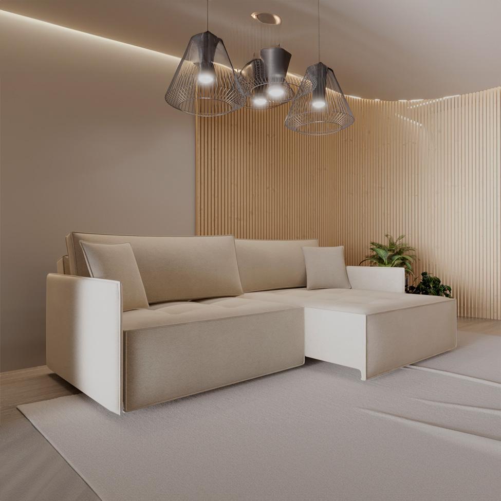 Sofá 4 Lugares Reclinável Sem Caixa Tommaso Linho Bege 272 cm - 2