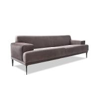 Sofá 3 Lugares Vito Veludo Cinza 190 cm - 1