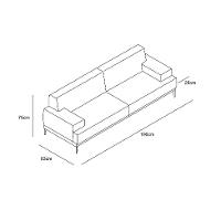 Sofá 3 Lugares Vito Veludo Cinza 190 cm - 7