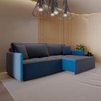 Sofá 4 Lugares Reclinável Sem Caixa Tommaso Linho Azul 252 cm - 2