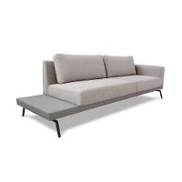 Sofá 4 Lugares Matteo com Mesa de Apoio Esquerda Linho Bege 260 cm - 1