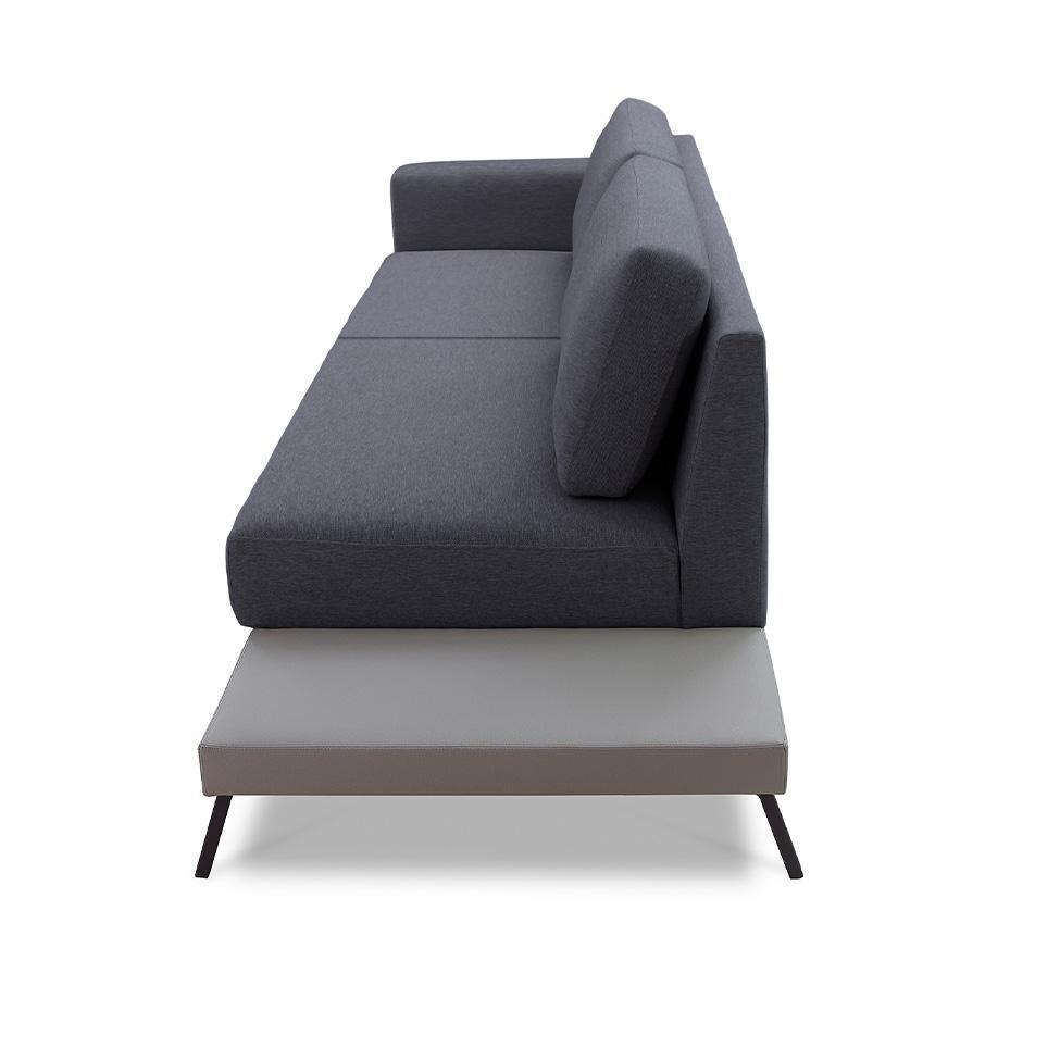 Sofá 4 Lugares Matteo com Mesa de Apoio Direita Linho Cinza 260 cm - 6