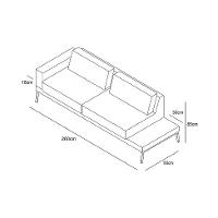 Sofá 4 Lugares Matteo com Mesa de Apoio Direita Linho Cinza 260 cm - 7