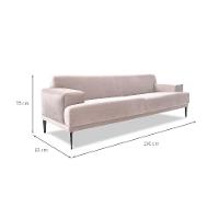 Sofá 3 Lugares Vito Veludo Bege 190 cm - 3