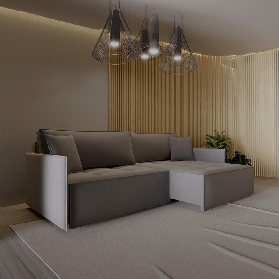 Sofá 3 Lugares Reclinável Sem Caixa Tommaso Linho Cinza 212 cm - 2