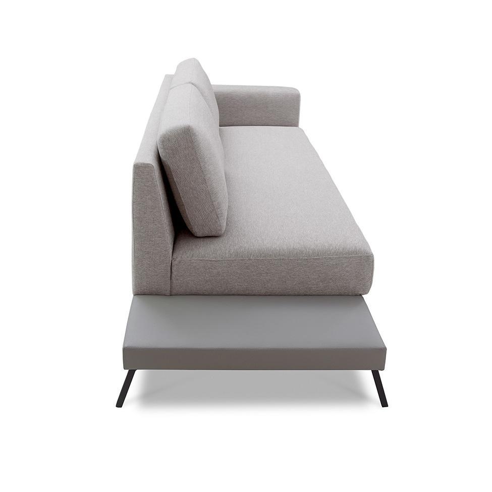 Sofá 3 Lugares Matteo com Mesa de Apoio Esquerda Linho Bege 210 cm - 6