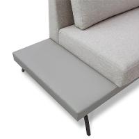 Sofá 3 Lugares Matteo com Mesa de Apoio Esquerda Linho Bege 180 cm